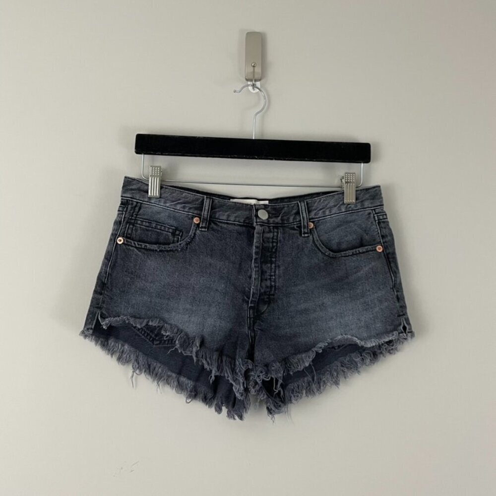 Free People We The Free Soft & Relaxed Cut Off Shorts Sulphur Black Size 27
